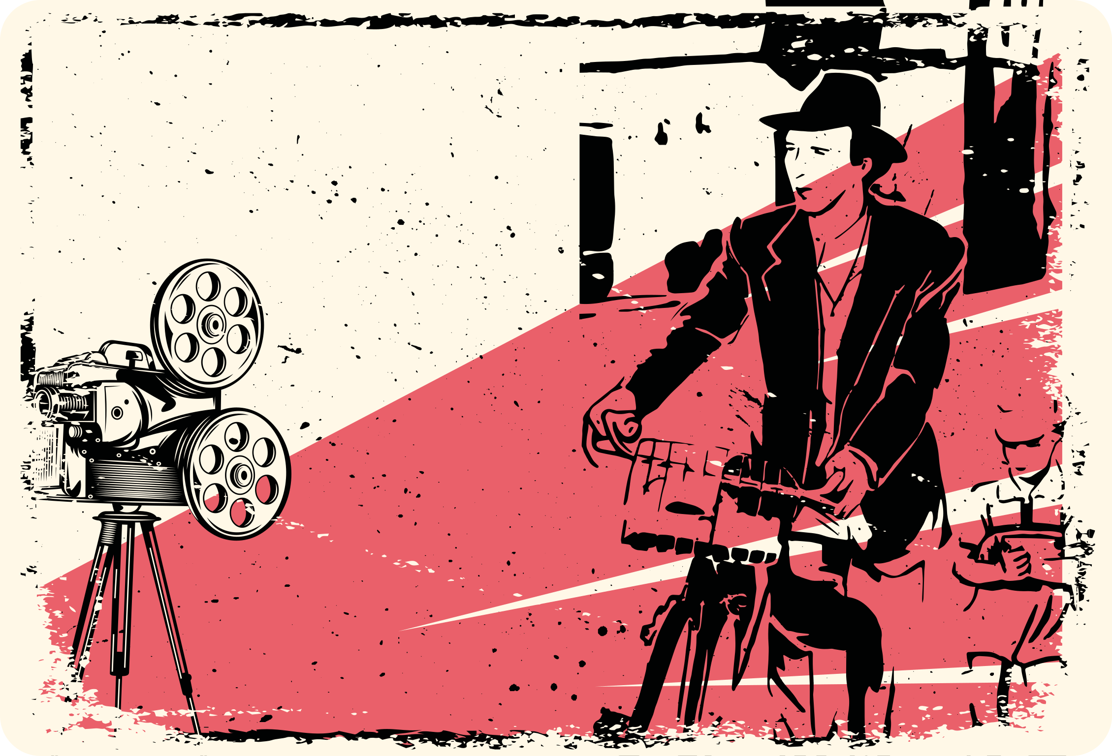 Klassieke filmscène vinyl tapijt antiek - TenStickers