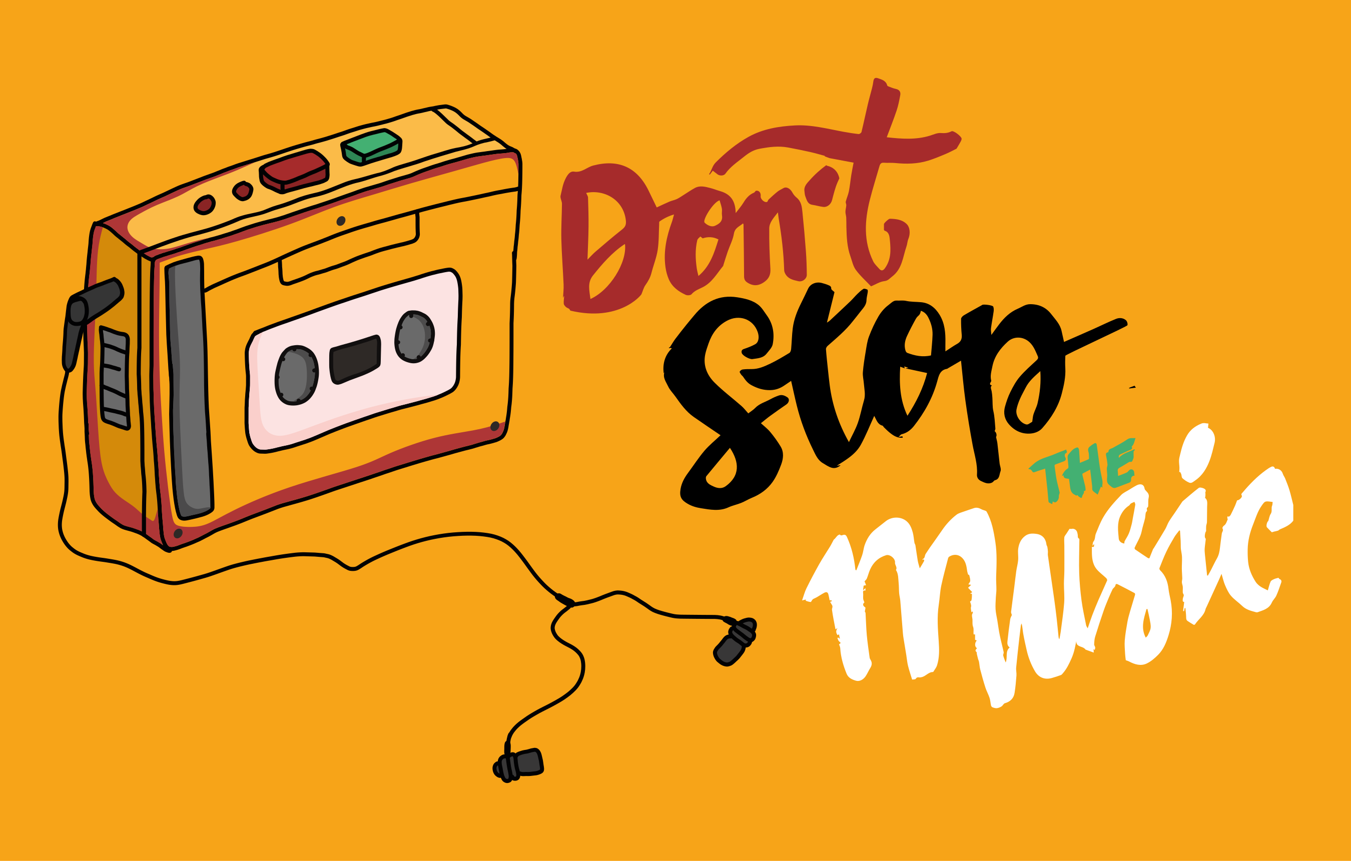 Retro cassette thema vinyl tapijt zinnen en teksten - TenStickers