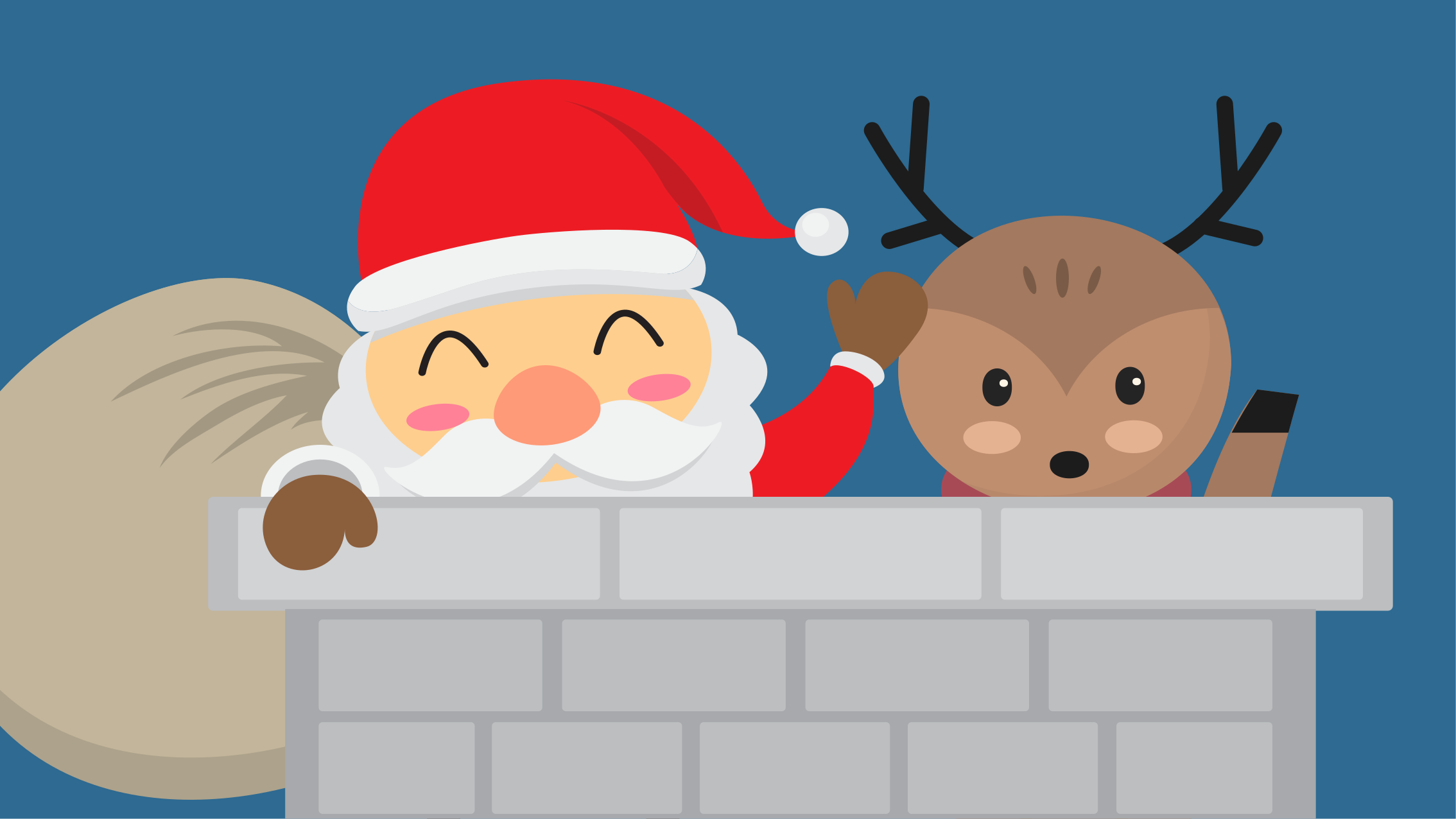 Vrolijke kerstscène vinyl tapijt kerstmis - TenStickers