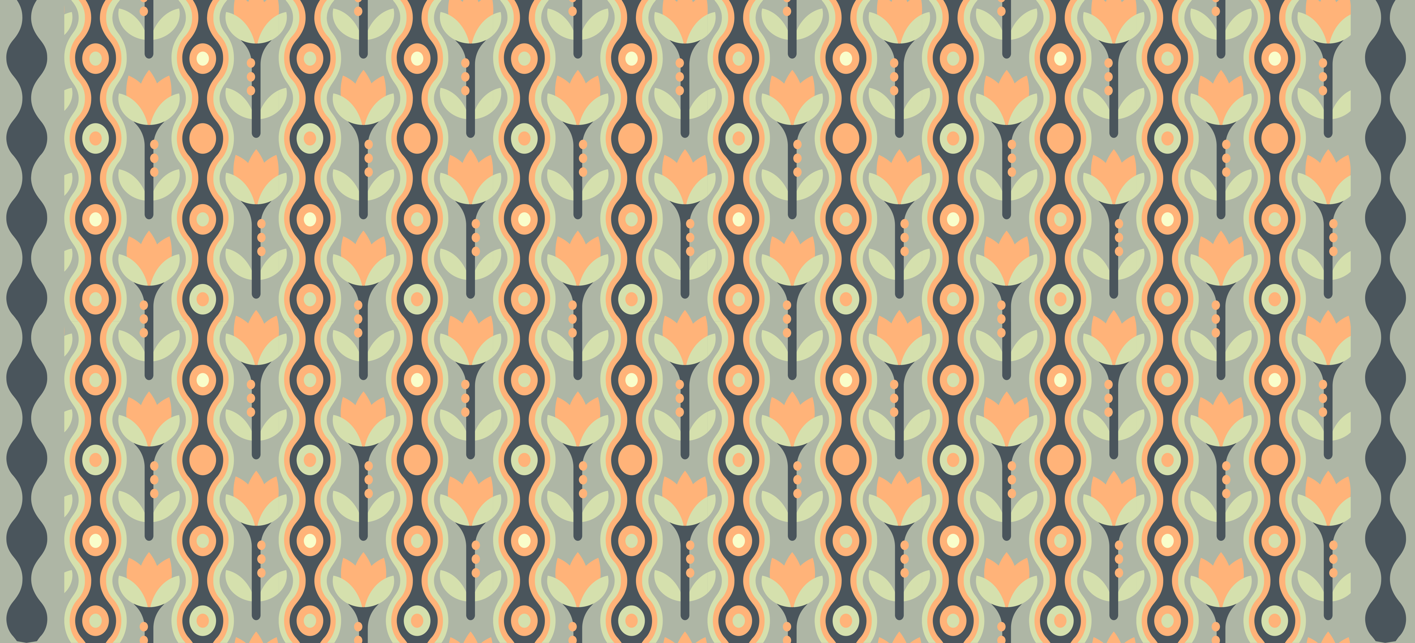 Gestileerd bloemenpatroon vinyl tapijt tiener - TenStickers