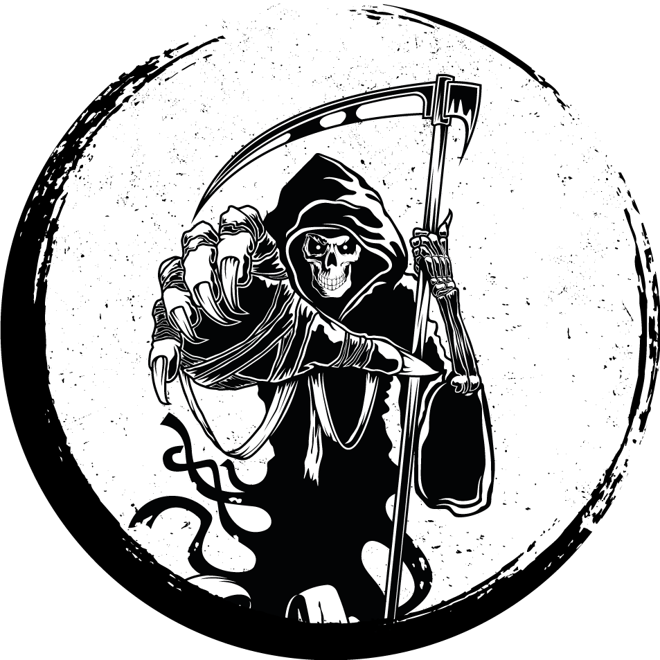 Grim reaper-motief vinyl tapijt Halloween - TenStickers
