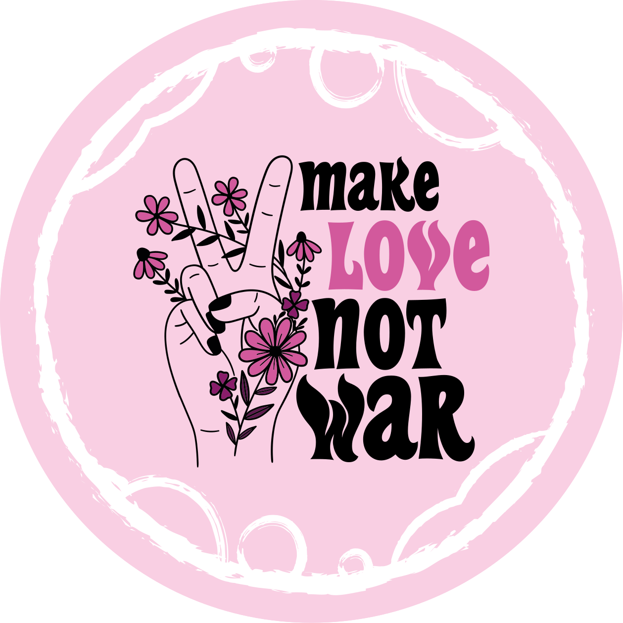 Vreedzame liefdesboodschap vinyl tapijt zinnen en teksten - TenStickers