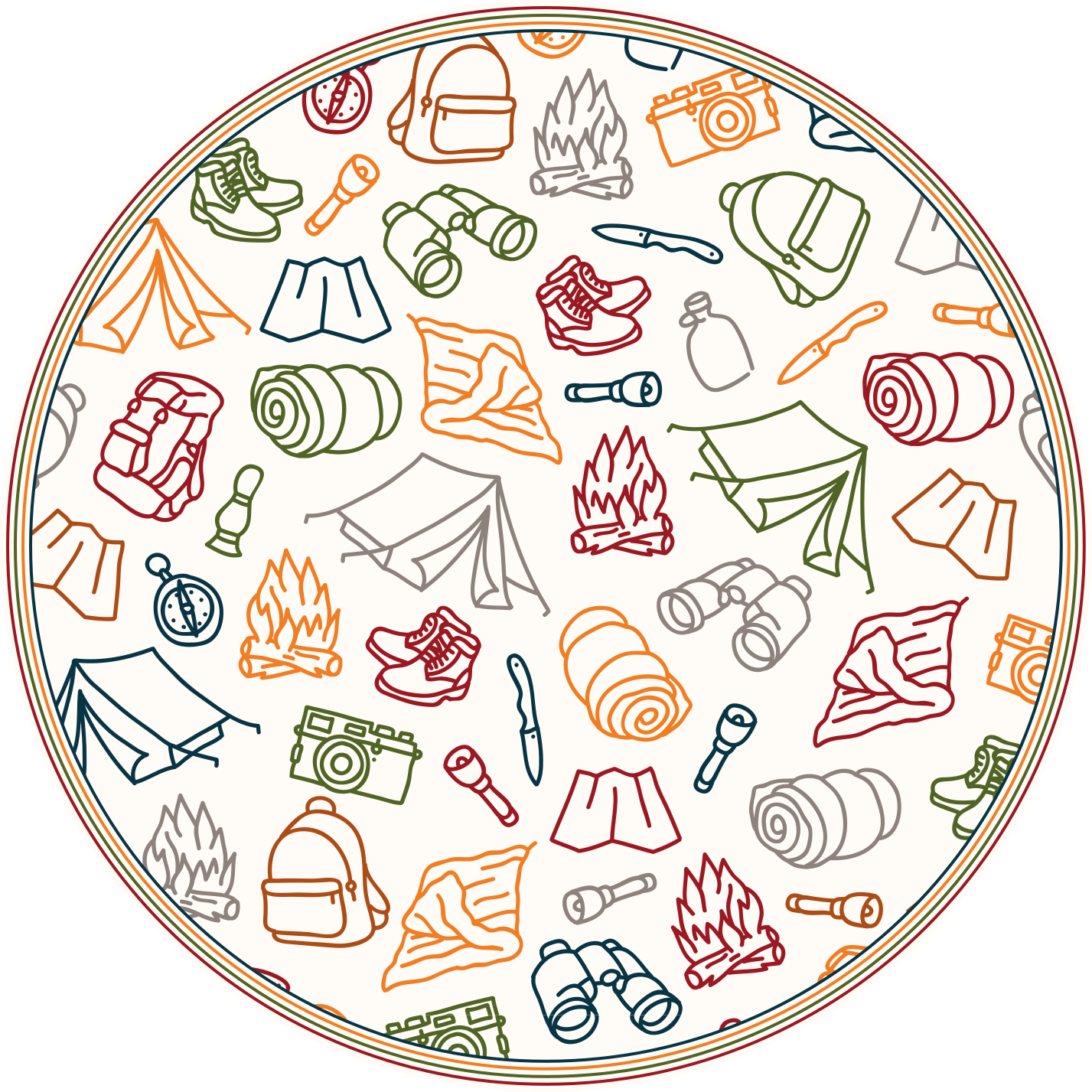 Vinyl tapijt voor meer kinderen met avontuurlijke iconen - TenStickers