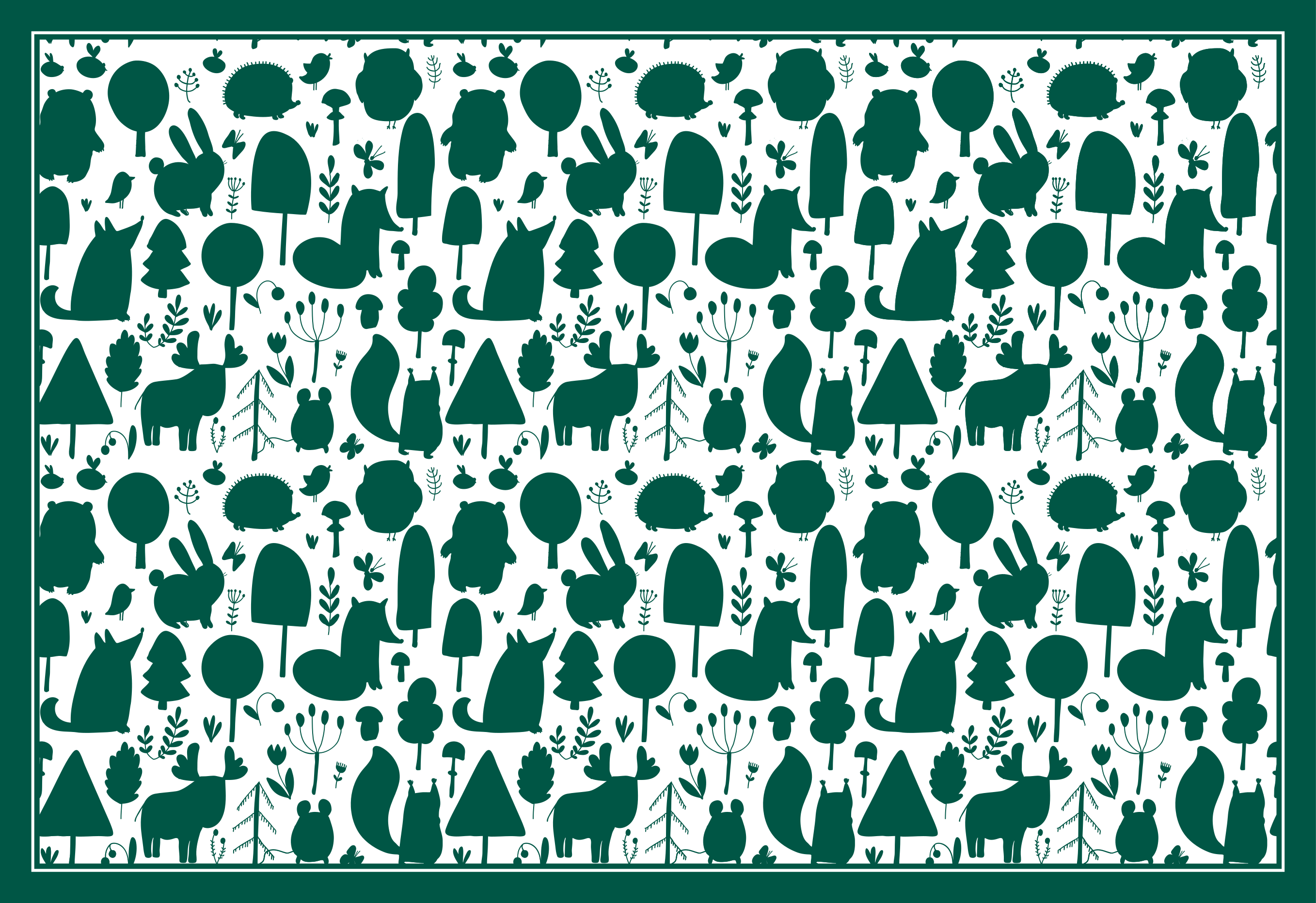 Vinyl tapijt natuur natuursilhouetten - TenStickers