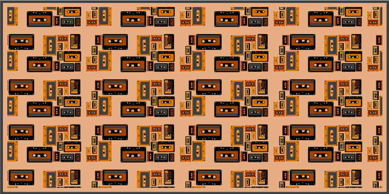 Vintage cassettebandjes vinyl tapijt voor meer kinderen - TenStickers