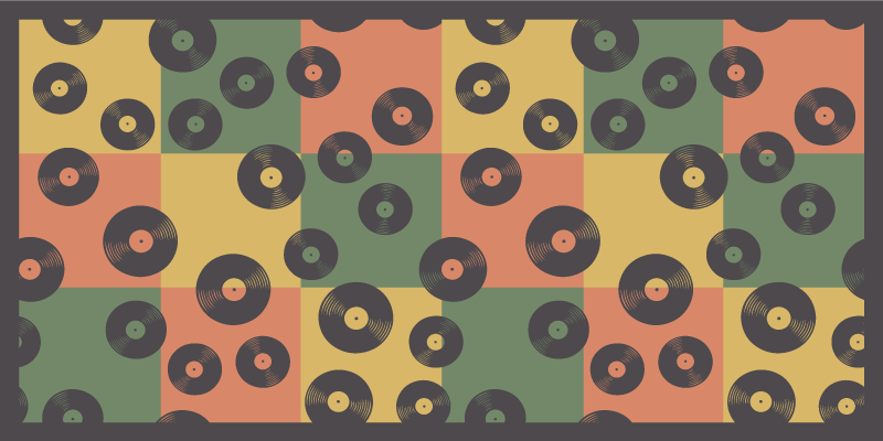 Kleurrijke vinylplaten vinyl tapijt mozaïek - TenStickers