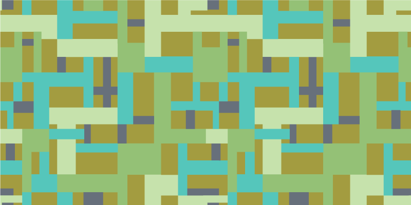 Retro rechthoekig patroon groene tint vintage tapijt - TenStickers