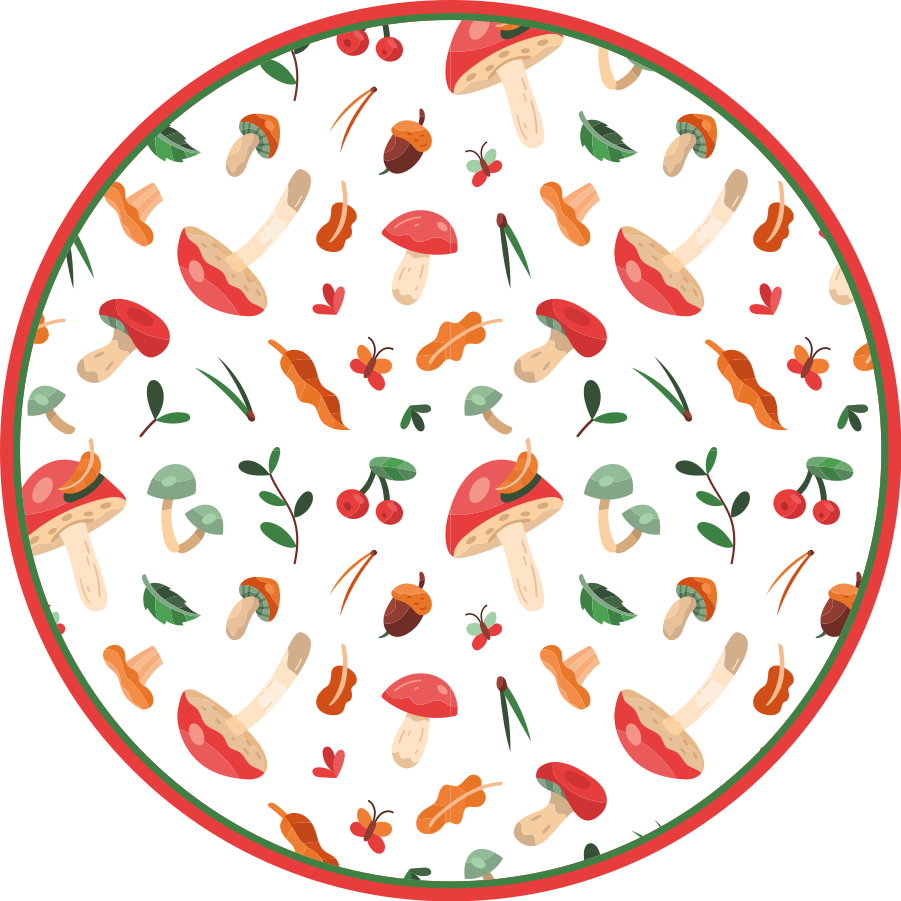 Paddenstoel bloemenmotief vinyl tapijt bloemen en planten - TenStickers