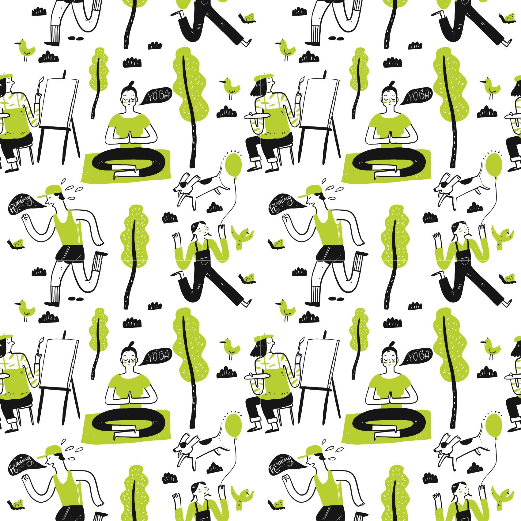 Speelse stedelijke scènes vinyl tapijt met textuur - TenStickers