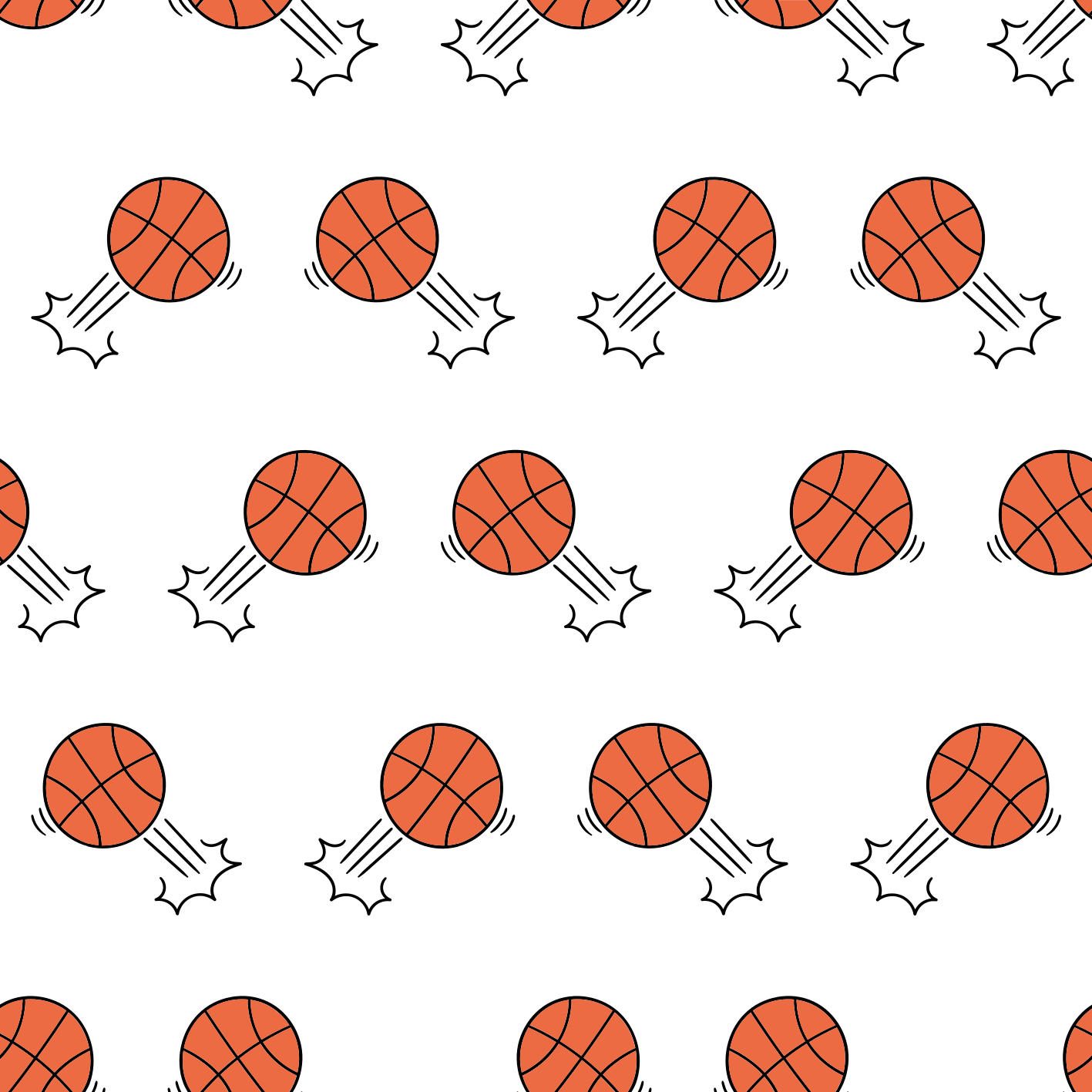 Basketbal bewegingspatroon vinyl tapijt voor meer kinderen - TenStickers