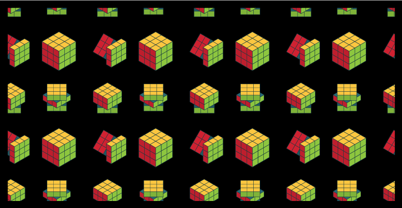 Rubik's kubuspatroon vinyl tapijt spel - TenStickers