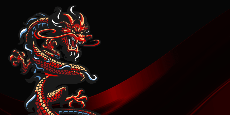 Drakenillustratie vinyl tapijt tiener - TenStickers