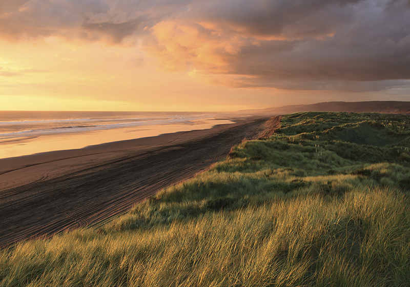 Zonsondergang strandlandschap vinyl tapijt natuur - TenStickers