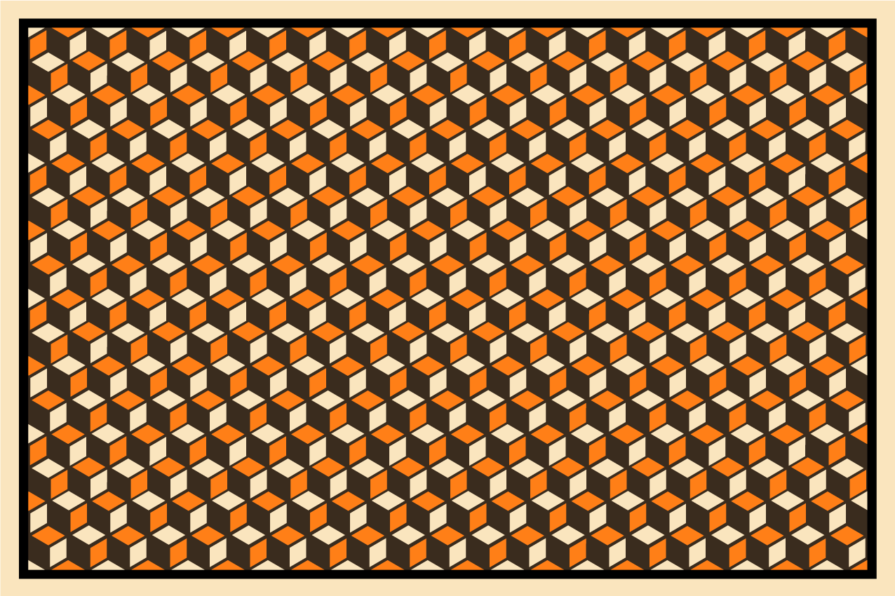 Levendige hexagonale vormen vinyl tapijt geometrisch - TenStickers