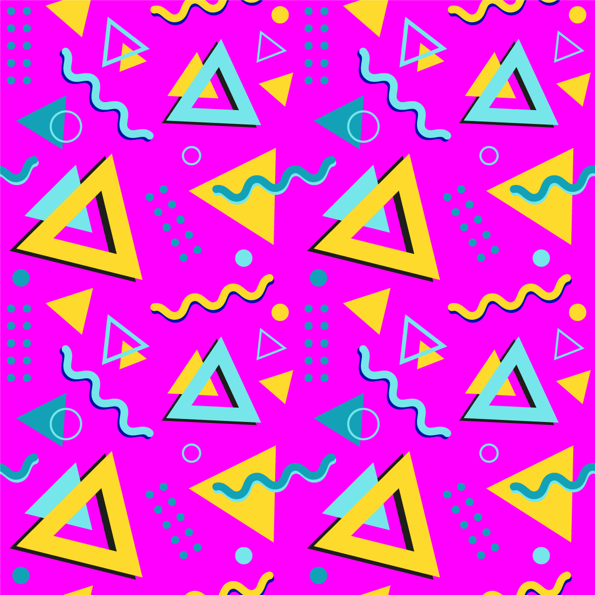 Memphis-patroon uit de jaren 80 vinyl tapijt geometrisch - TenStickers