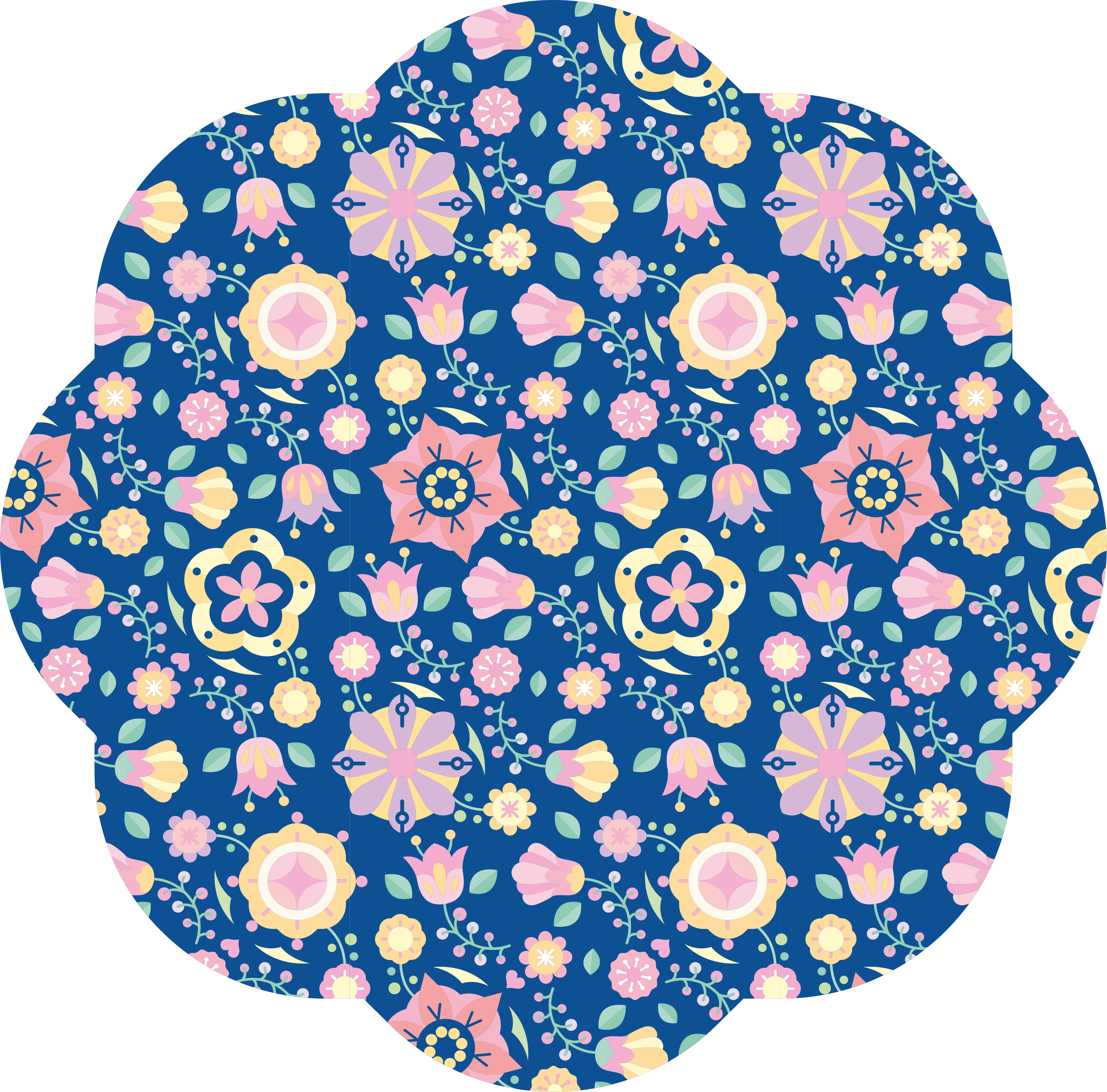 Botanische gelukzaligheid vinyl tapijt bloemen en planten - TenStickers