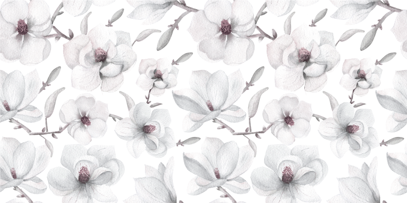 Vinyl tapijt Bloemen en planten Elegante tak met magnolia - TenStickers