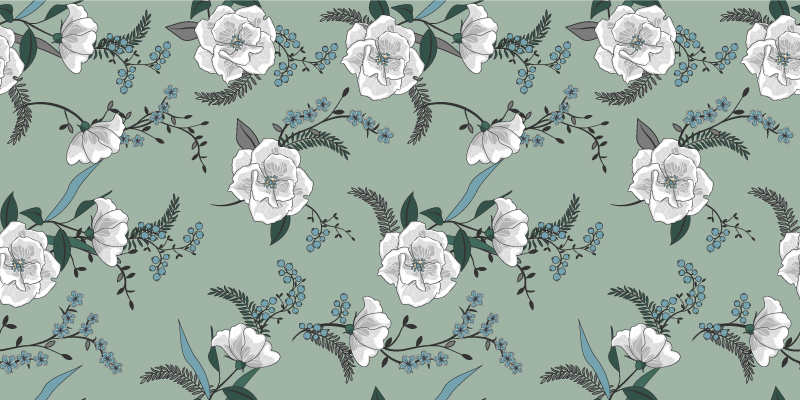 Vinyl tapijt Bloemen en planten Mooie witte magnoliaboom - TenStickers