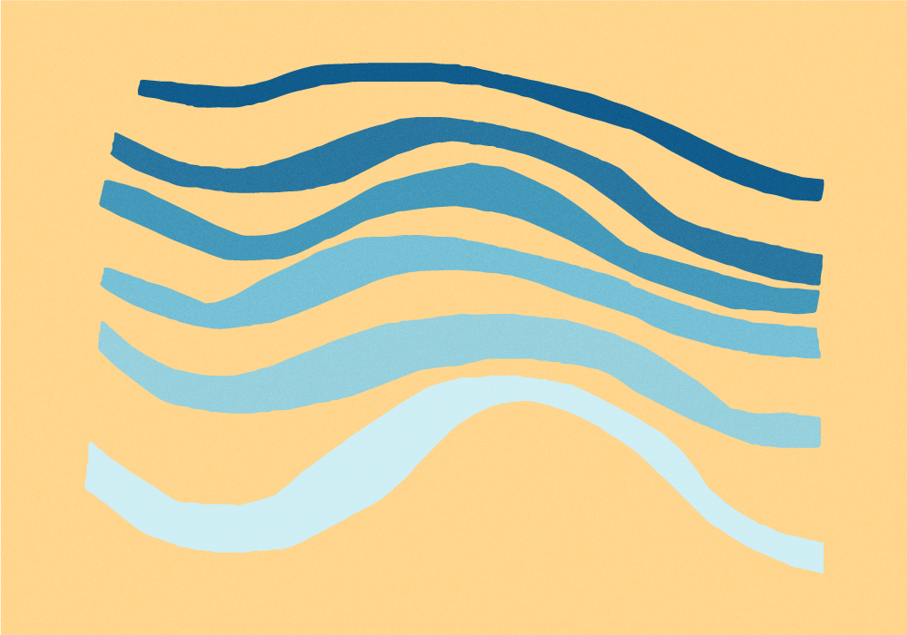 Gebogen golfmotief vinyl tapijt minimalistisch - TenStickers