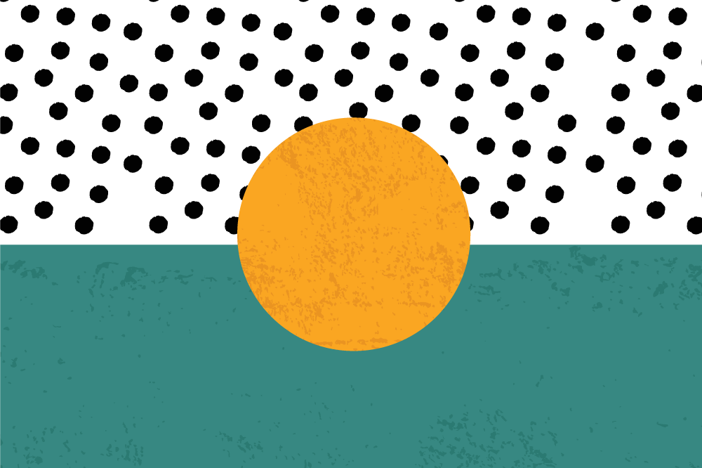 Cirkel en stippen vinyl tapijt minimalistisch - TenStickers