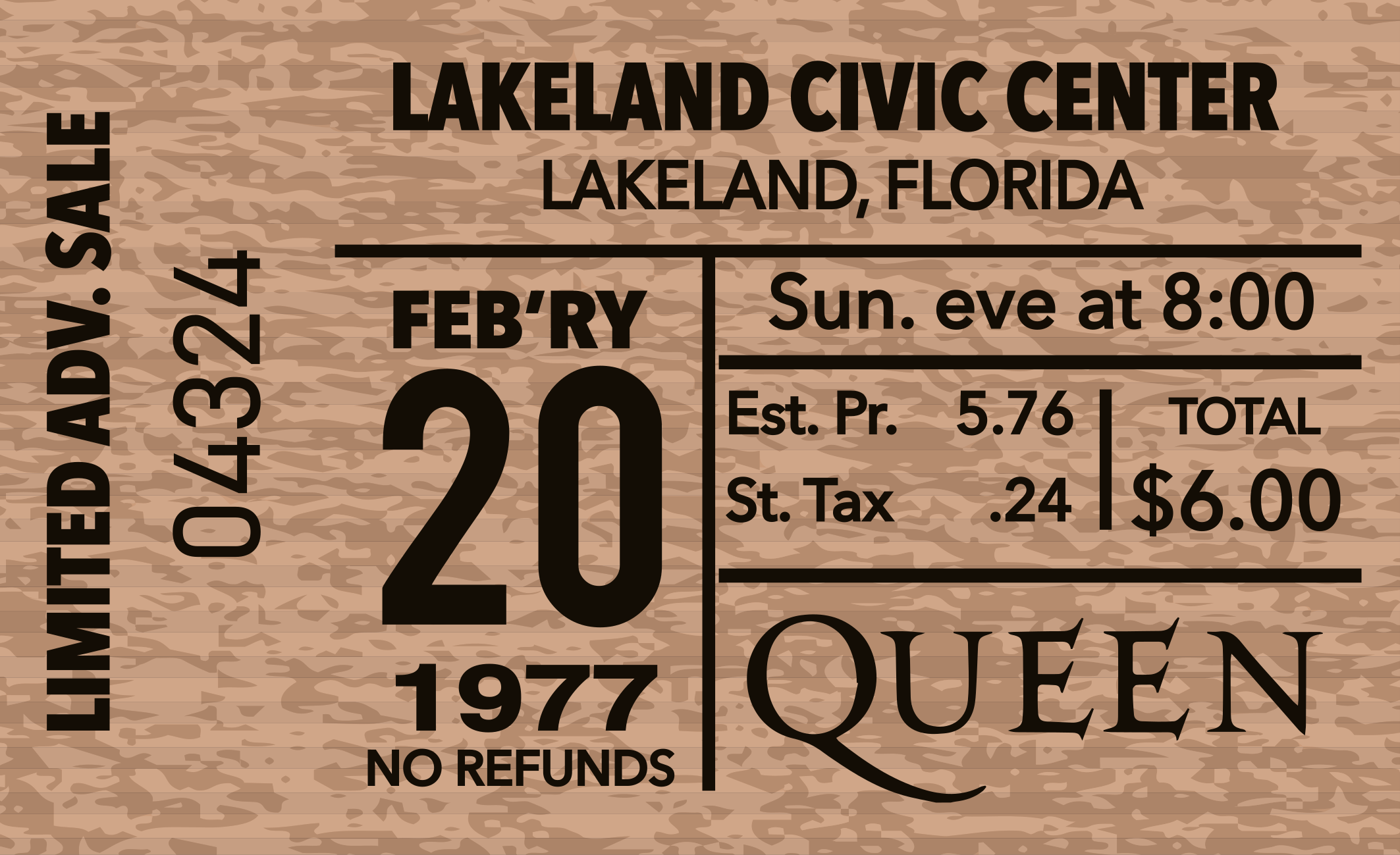 Vinyl tapijt zinnen en teksten concert ticket replica - TenStickers