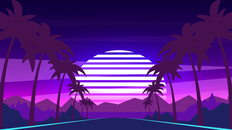 Retro zonsondergang esthetiek vinyl tapijt modern - TenStickers