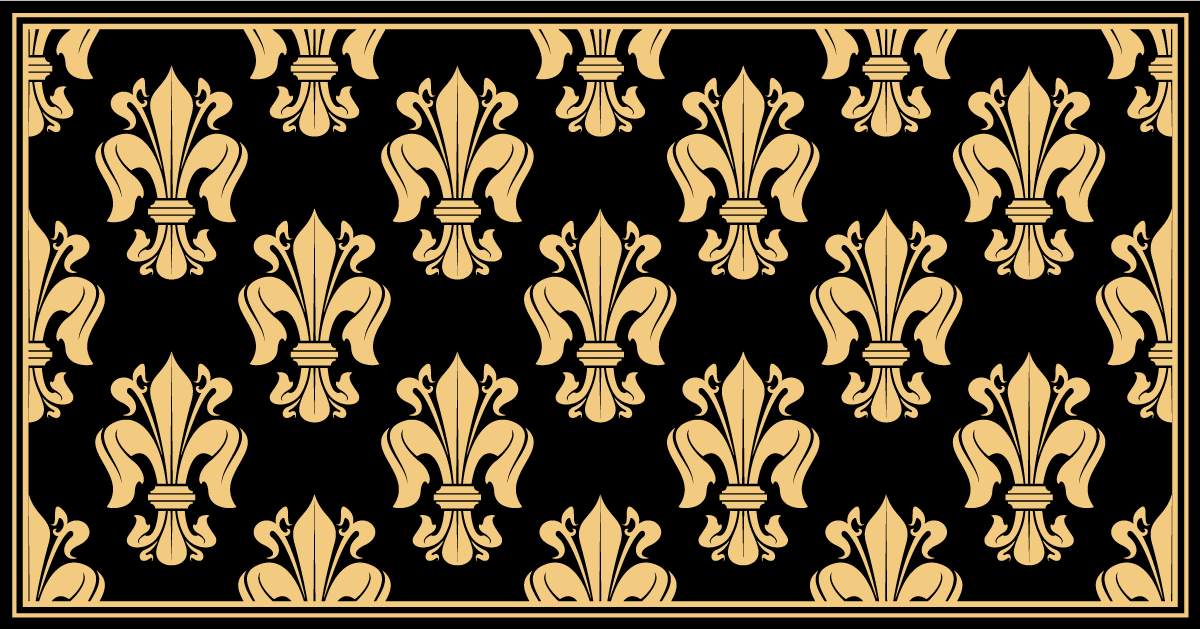 Elegant fleur-de-lis-patroon vinyl tapijt woonkamer - TenStickers