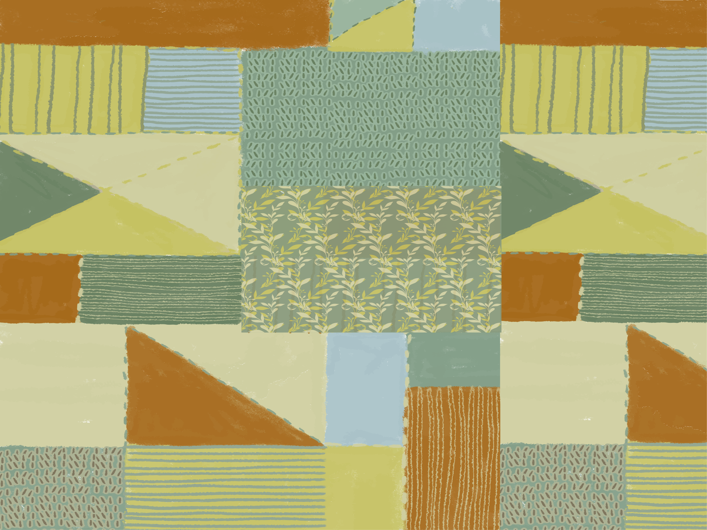 Geometrisch patchwork vinyl tapijt - TenStickers