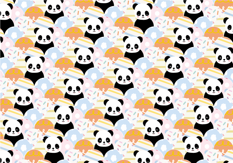 Panda speeltuin patroon vinyl tapijt baby - TenStickers