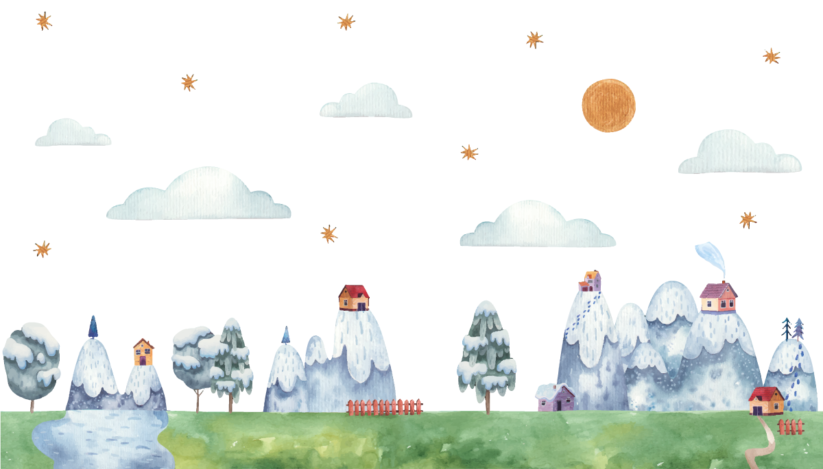 Betoverde landschapsscène vinyl tapijt kind - TenStickers