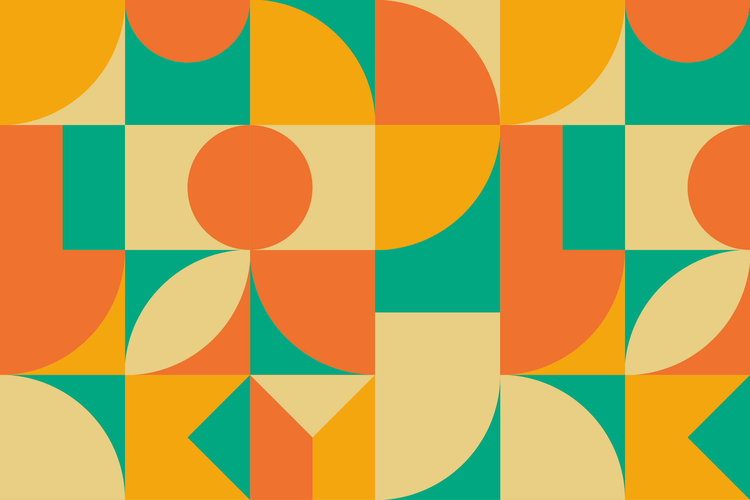 Kleurrijk geometrisch patroon Geometrische vinyl vloerkleed - TenStickers