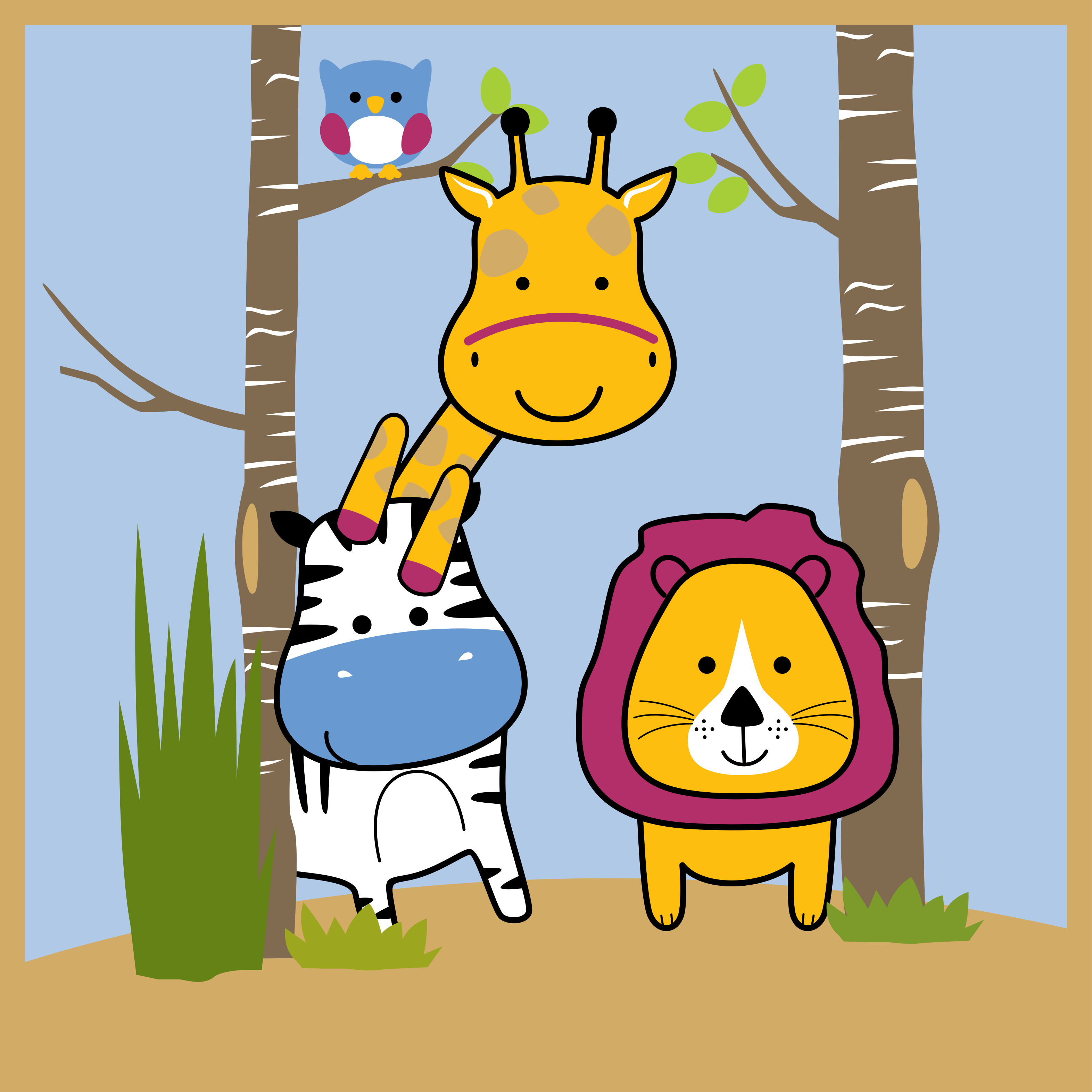 Dierlijke karakters vinyl tapijt kind - TenStickers