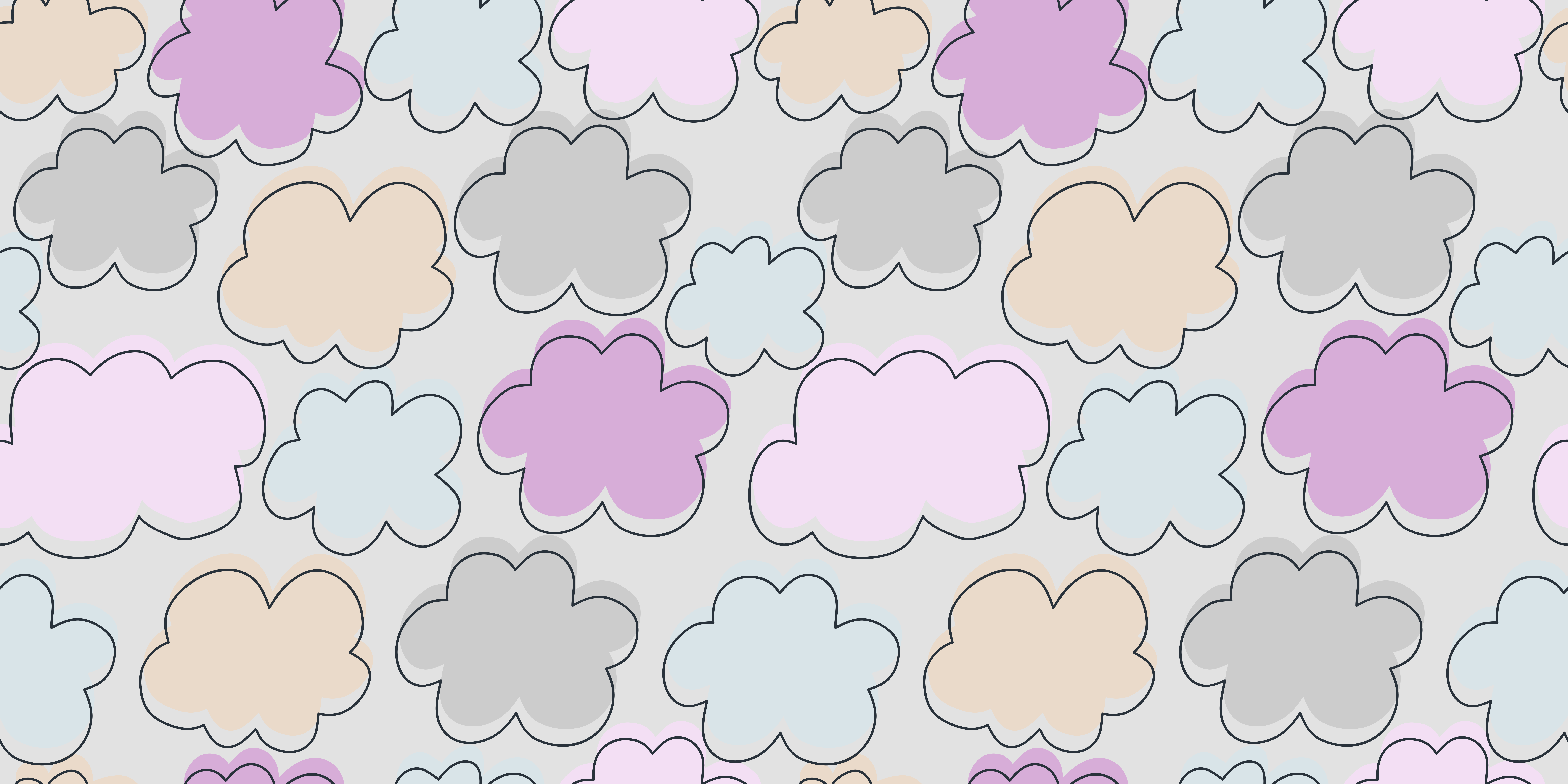 Bewolkt pastel vinyl tapijt kind - TenStickers