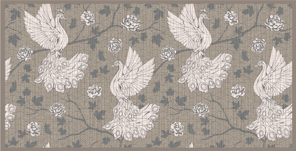 Kraantuinscène dieren vinyl tapijt - TenStickers