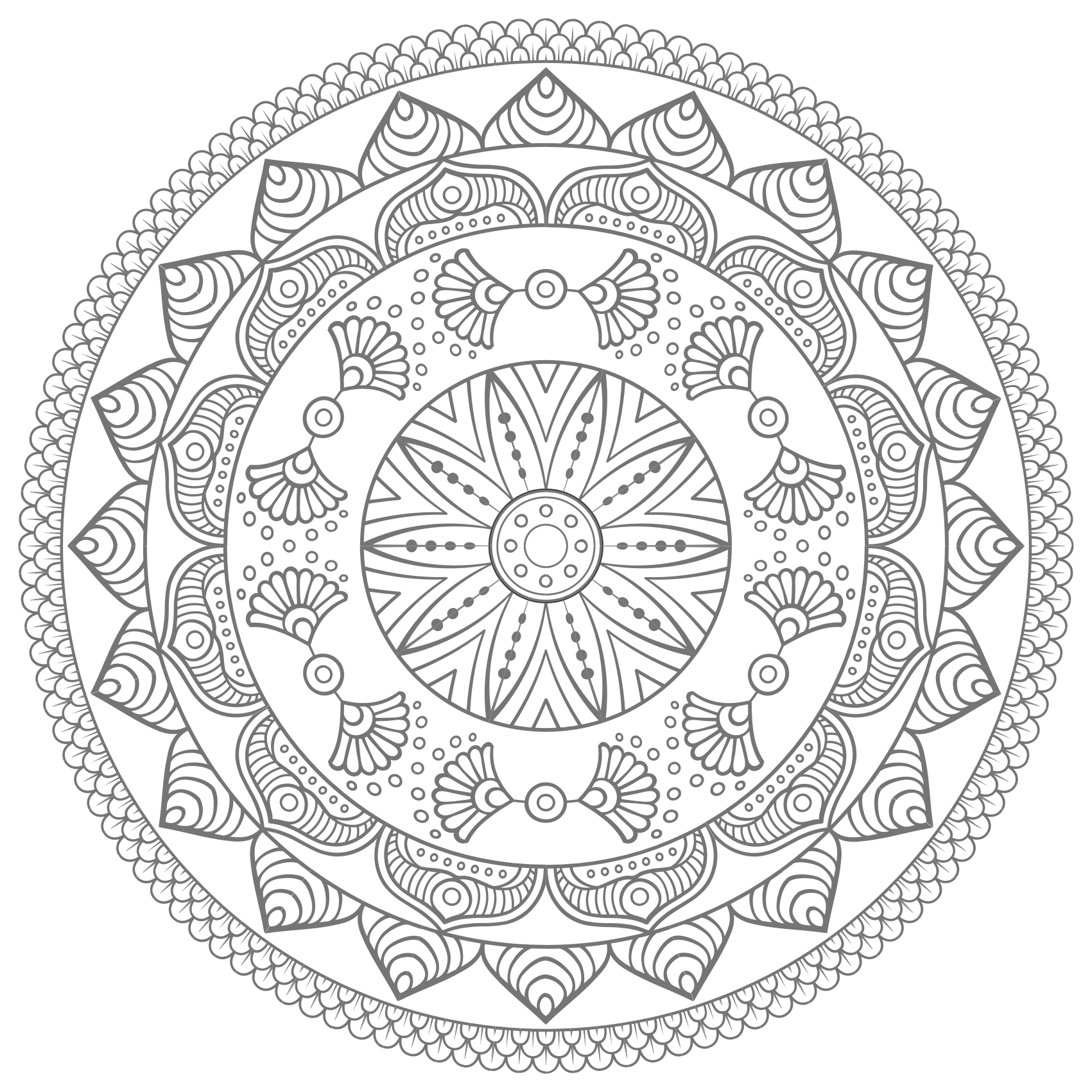 Vinyl tapijt mandala cirkelvormig mandala patroon - TenStickers