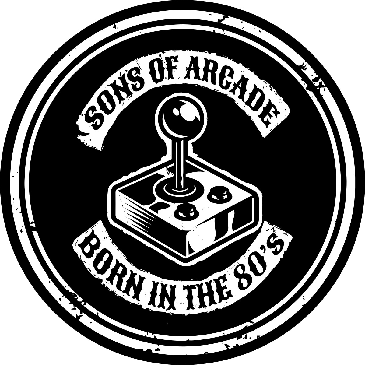 Arcade Nostalgia Born 80s vinyl tapijt zinnen en teksten - TenStickers