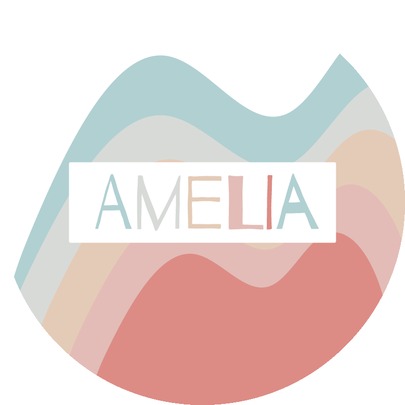 Abstract pastel Vinyl tapijt met naam - TenStickers