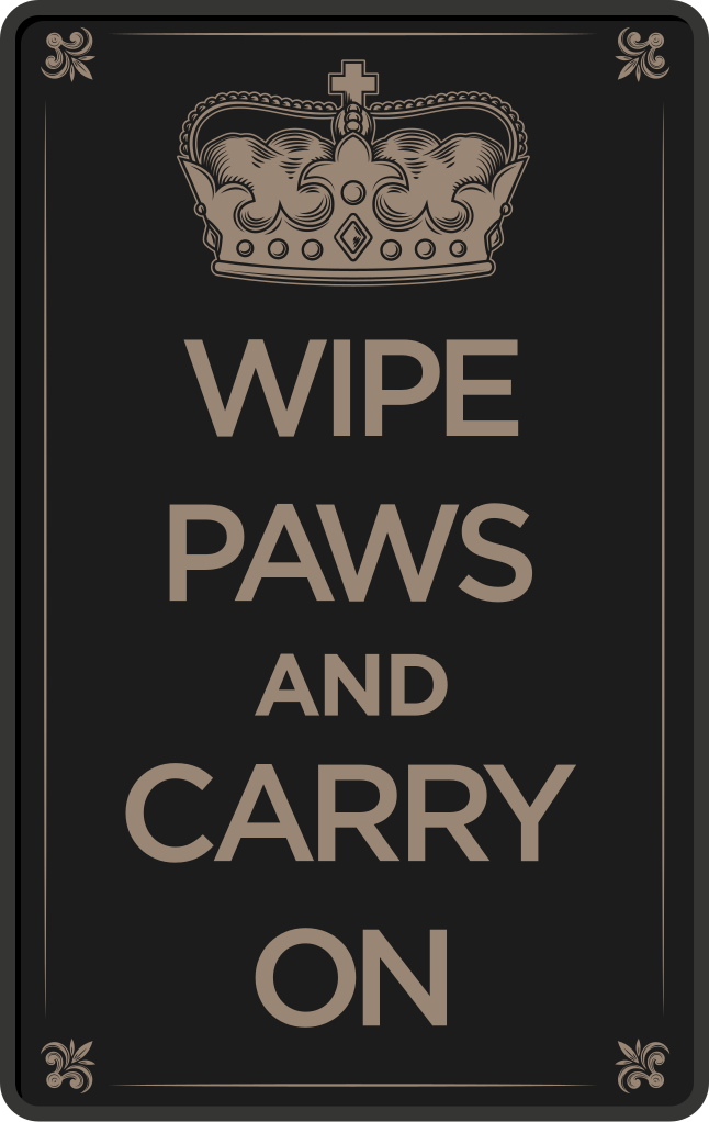 Vinyl vloerkleed dieren wipe paws and carry on - TenStickers
