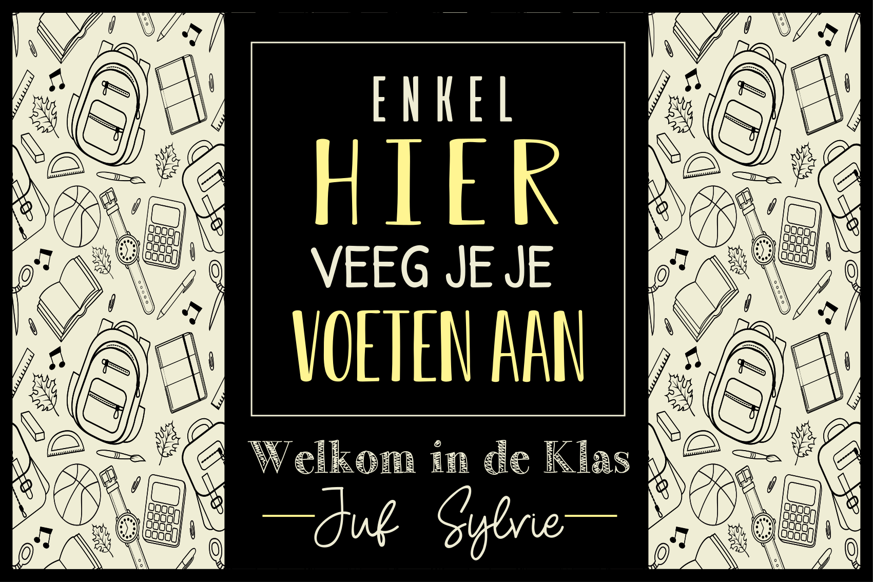 Veeg je voeten vinyl vloerkleed klaslokaal - TenStickers