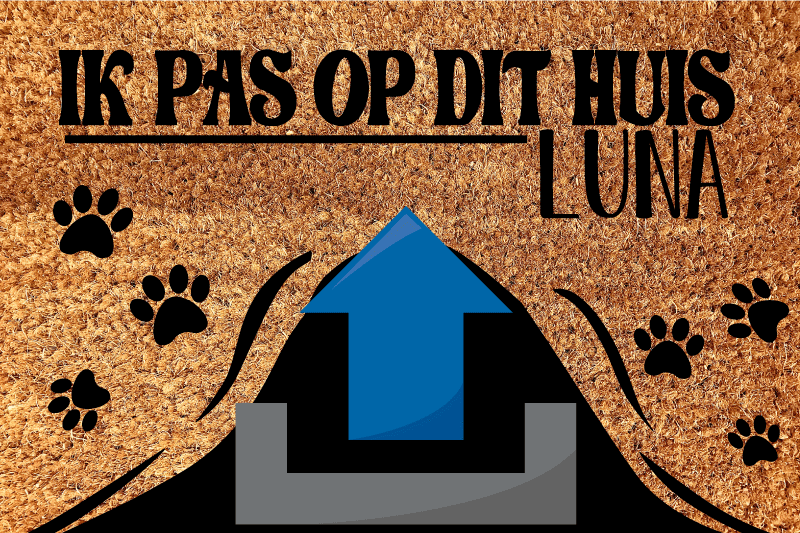 Vinyl vloerkleed met naam huisdieren - TenStickers