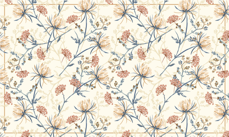 Bloemen tapijt chinoiserie stijl - TenStickers
