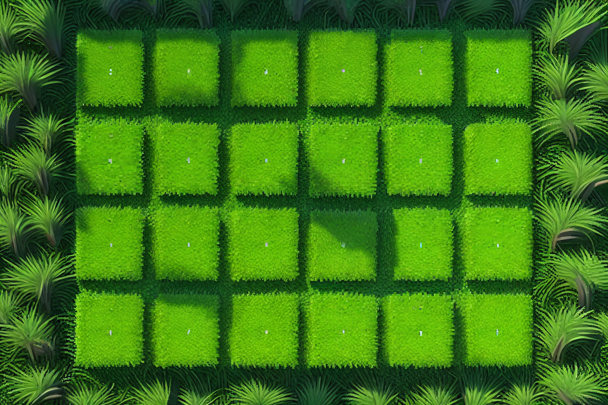 Kubusvormige gras vinyl tapijt - TenStickers