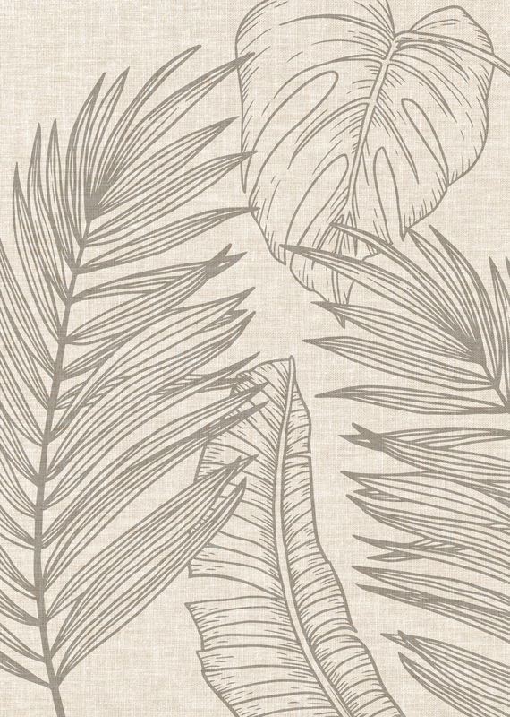 Tropische weefseleffect Vinyl tapijt planten - TenStickers