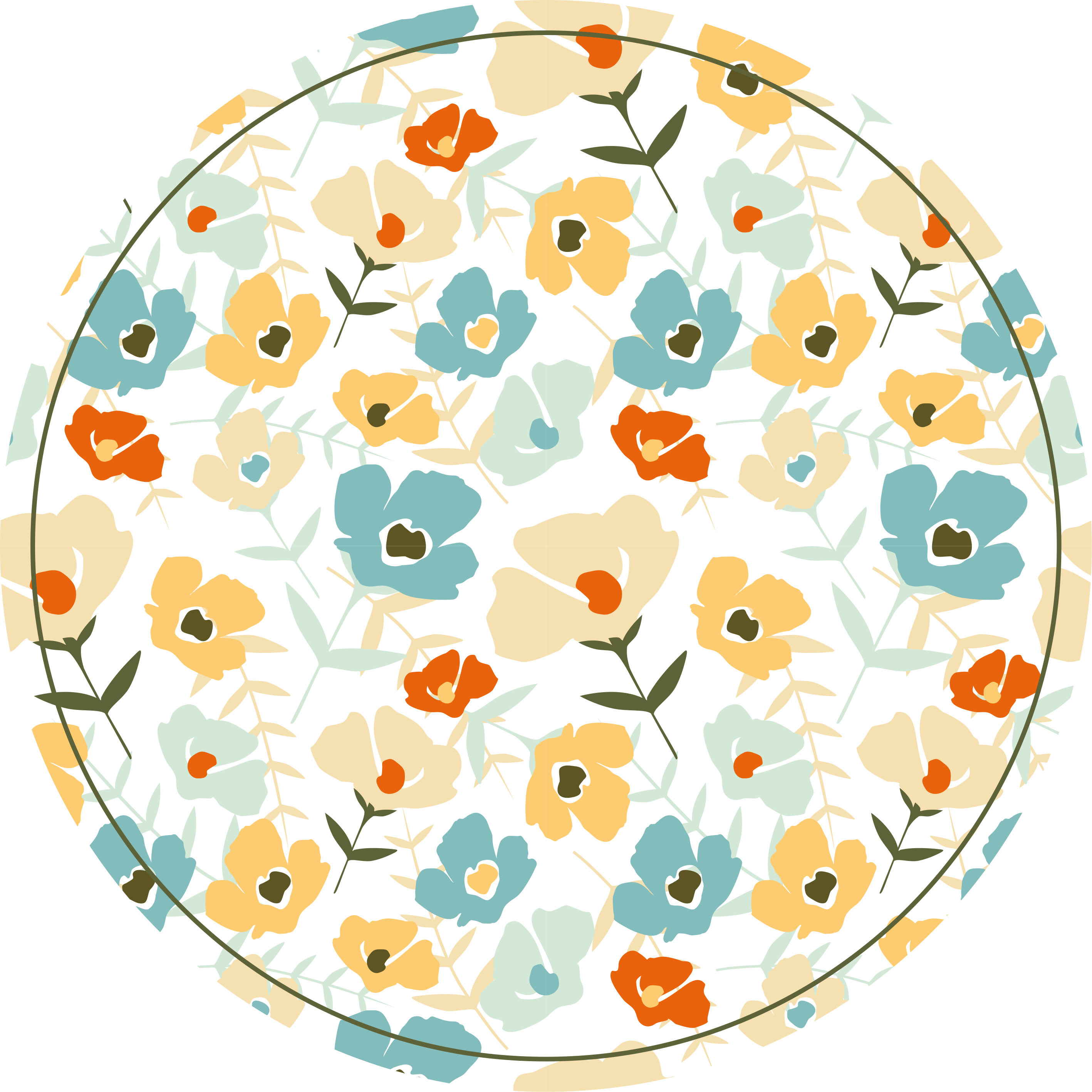 Waterverf bloemen Natuur vinyl tapijt - TenStickers