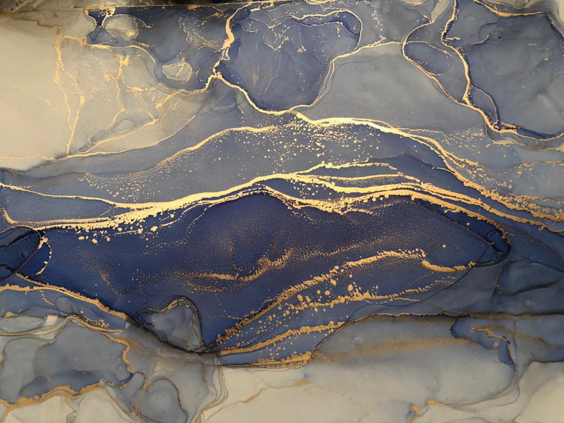 Navy blauwe rots stenen structuur vinyl tapijt - TenStickers