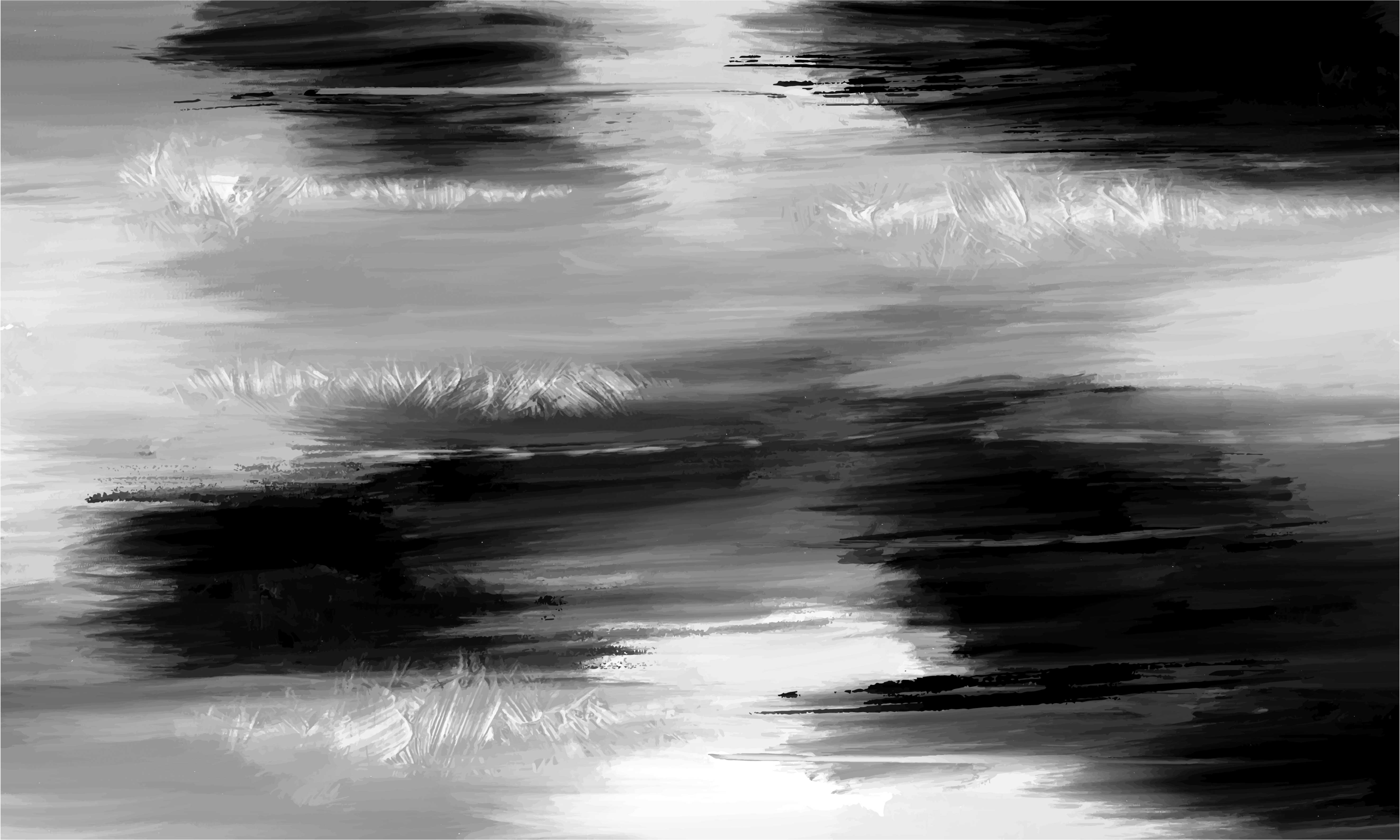 Vinyl tapijt zwart en wit kwaststreken - TenStickers