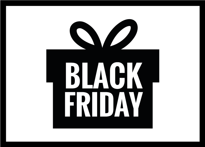 Black Friday wit vinyl tapijt zwart cadeau - TenStickers
