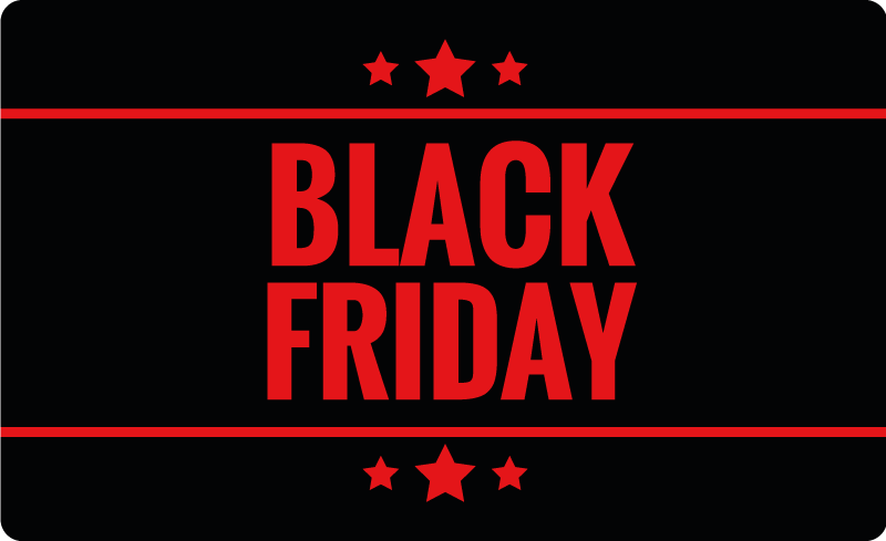 Zwart vinyl tapijt Black Friday rode letters - TenStickers