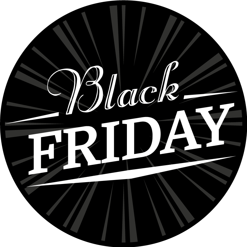 Black Friday rond vinyl tapijt zwart - TenStickers