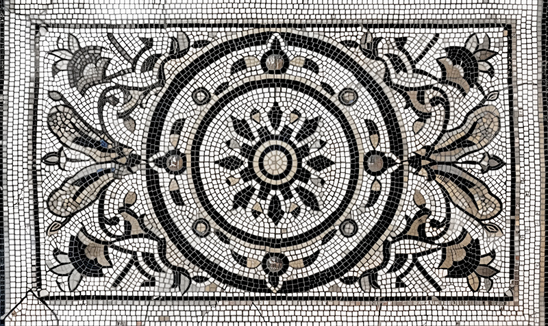 Art nouveau-ontwerp vinyl tapijt eetkamer - TenStickers